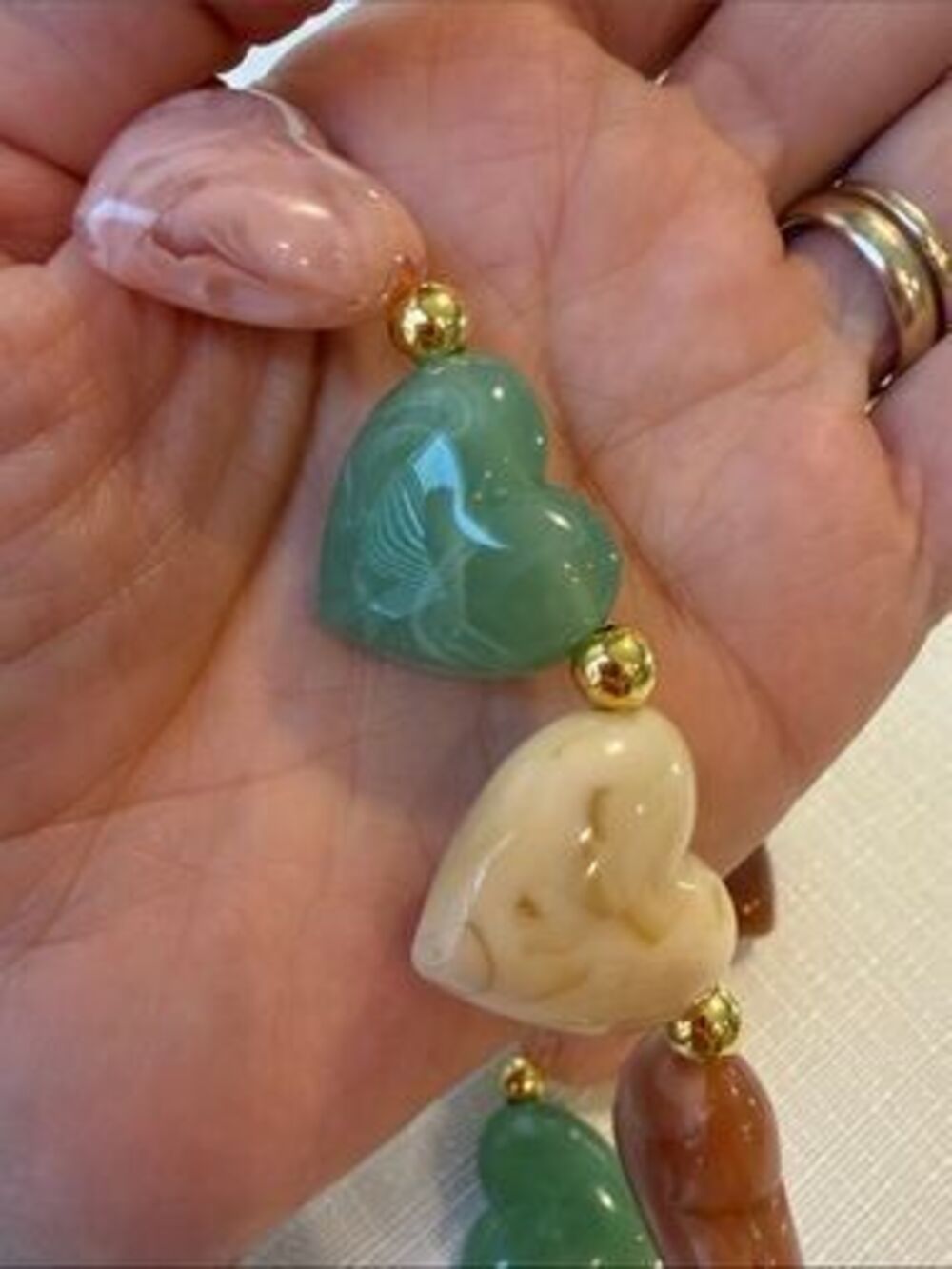 Multicolor Heart Bead Necklace - Picture 2 of 6